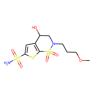 S-3,4-Dihydro-4-hydroxy-2-(3-methoxypropyl)2H-thieno[3,2-e]-1,2-thiazine-6-sulfonamide1,1-dioxide