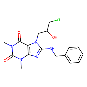 8-(BENZYLAMINO)-7-(3-CHLORO-2-HYDROXYPROPYL)-1,3-DIMETHYL-2,3,6,7-TETRAHYDRO-1H-2,6-PURINEDIONE