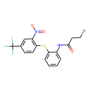 N1-(2-([2-NITRO-4-(TRIFLUOROMETHYL)PHENYL]THIO)PHENYL)-3-BROMOPROPANAMIDE